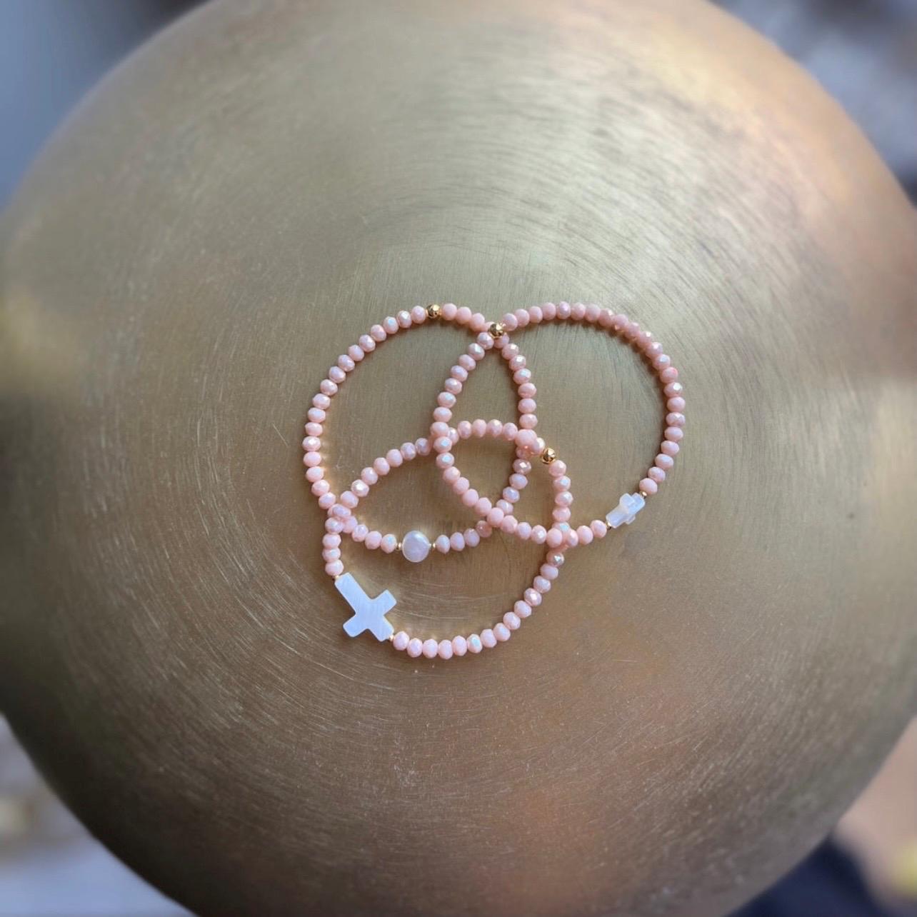 Peach Stack Of 3 Bracelets