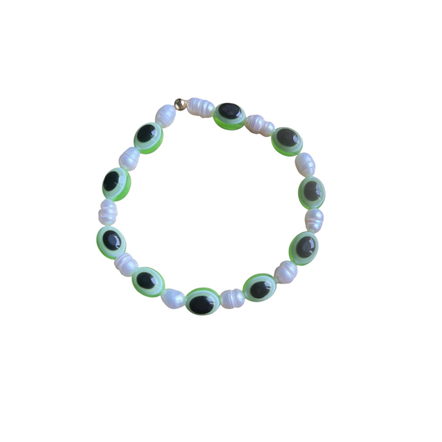 Oval Green Eye Candy Bracelet Pearl