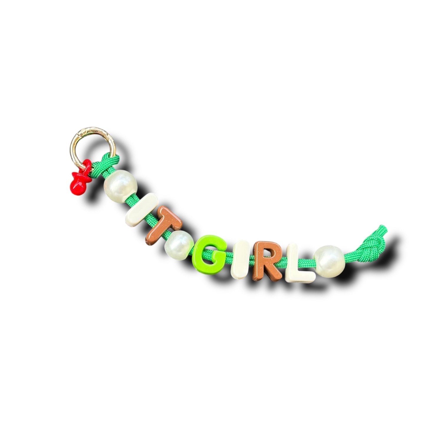 IT GIRL - BAG CHARM Green/Brown/White