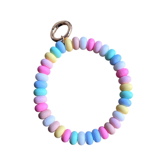 Pastel candy pop phone wrist strap - colorful beaded phone accessory