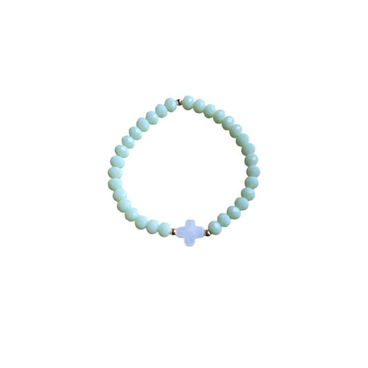 Mint Cross Gemstone Bracelet