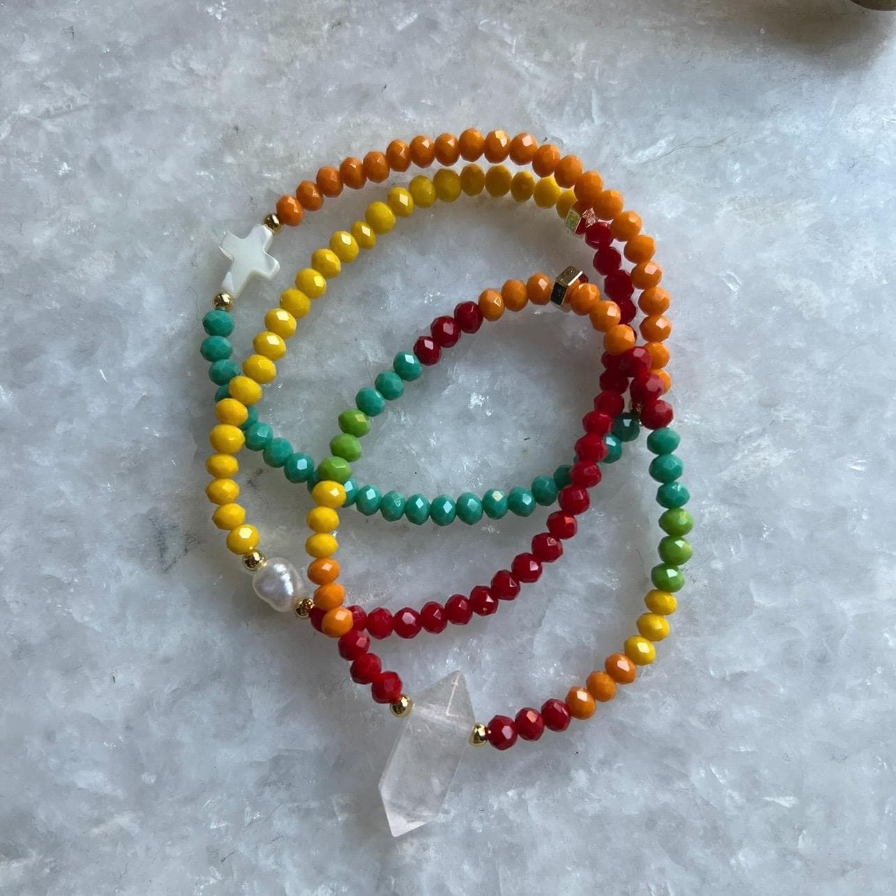 Rainbow Sunset Stack Of 3 Bracelets