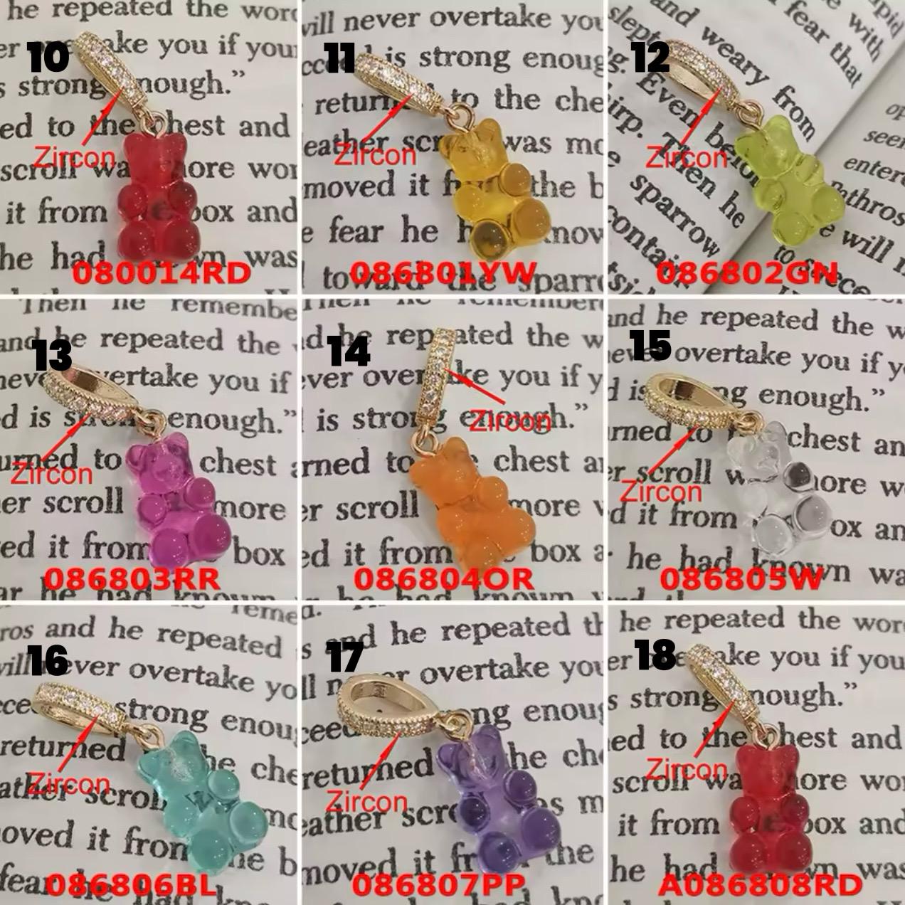 Gummy Bear Zircon Pendant Necklace Jewellery Accessories Cute Cartoon Charms Choker cute gift for girls neon necklace charms charm necklace