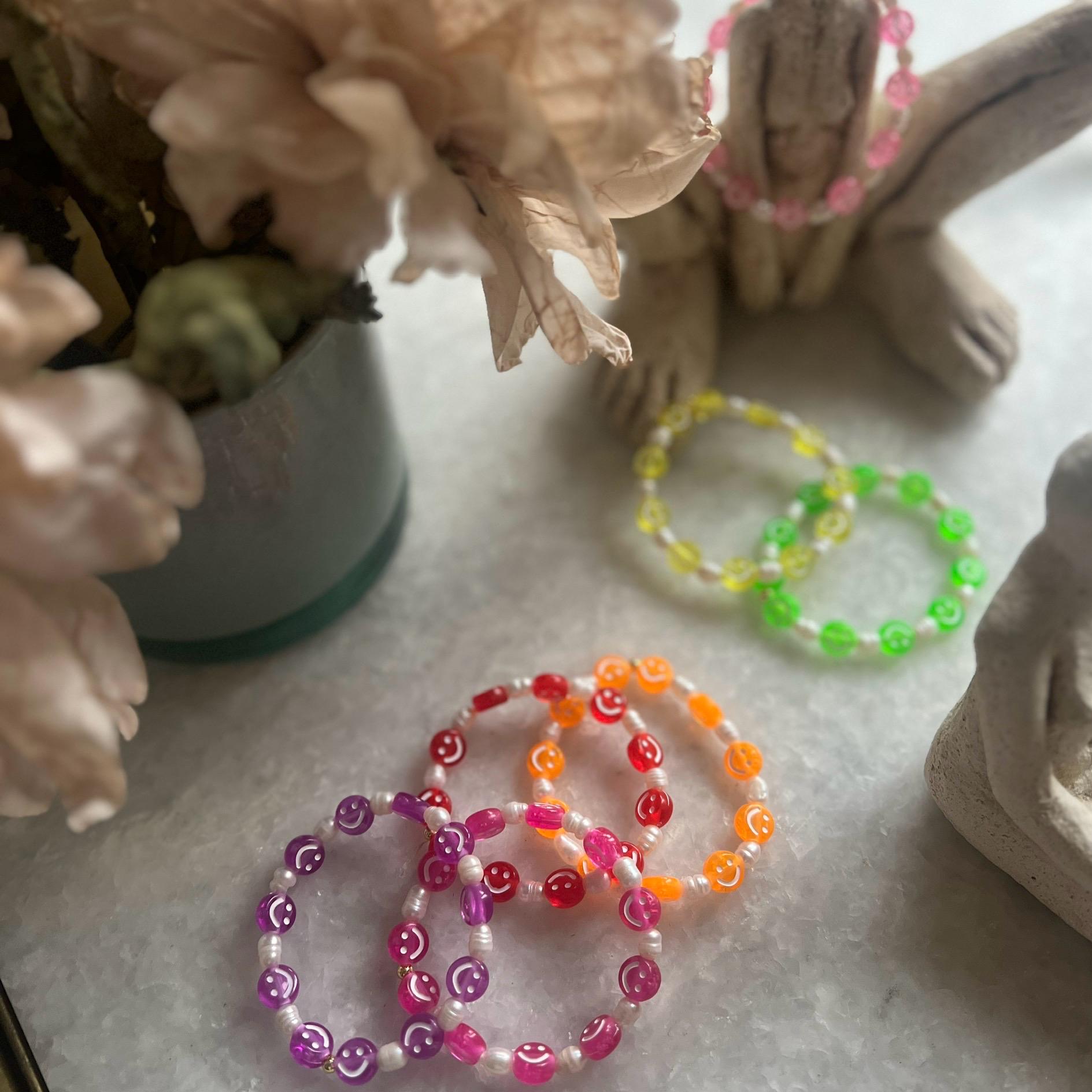 Colorful Happy Go Lucky beaded friendship bracelet set