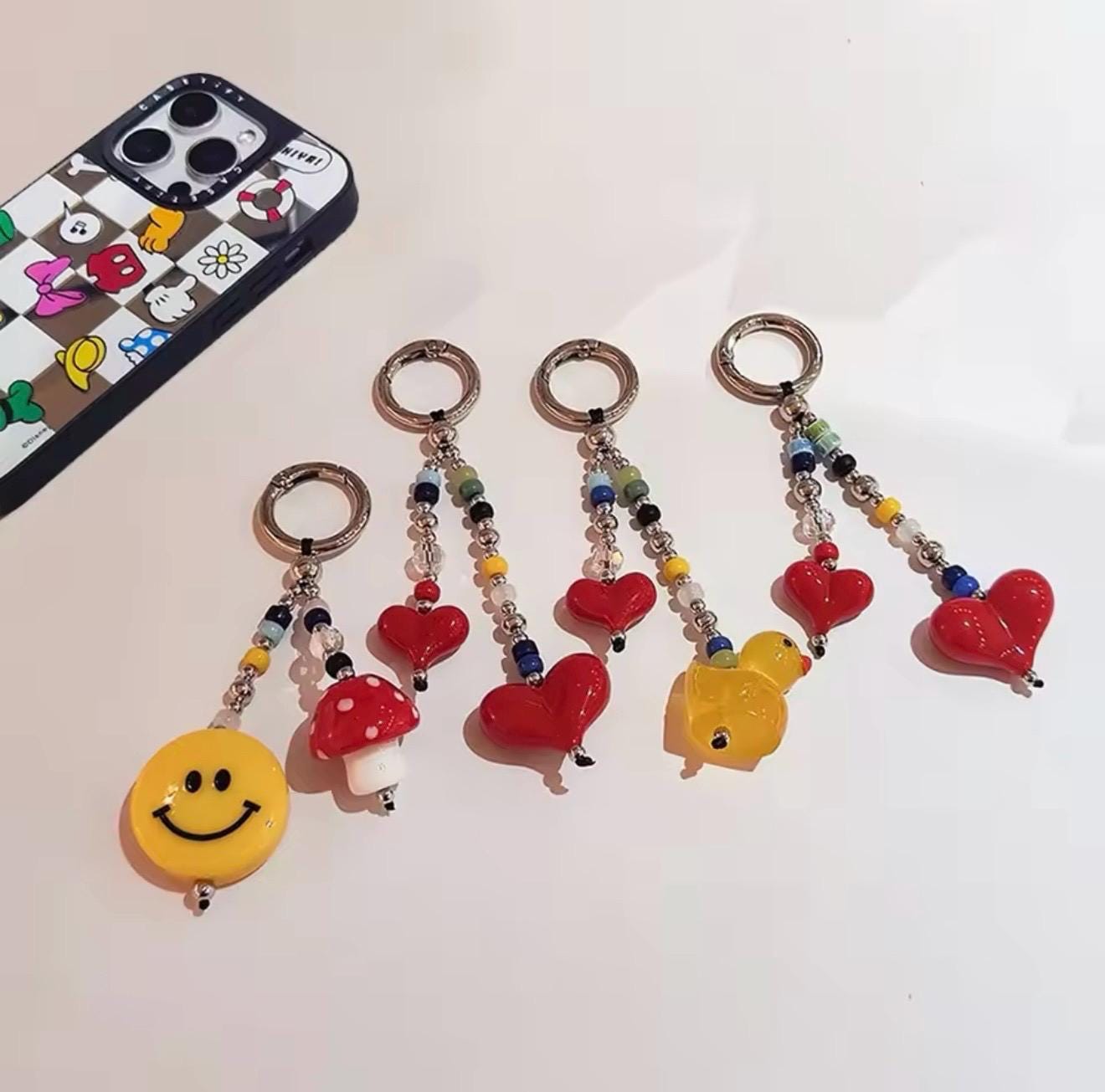 Happy Face Key Bag Phone Charm