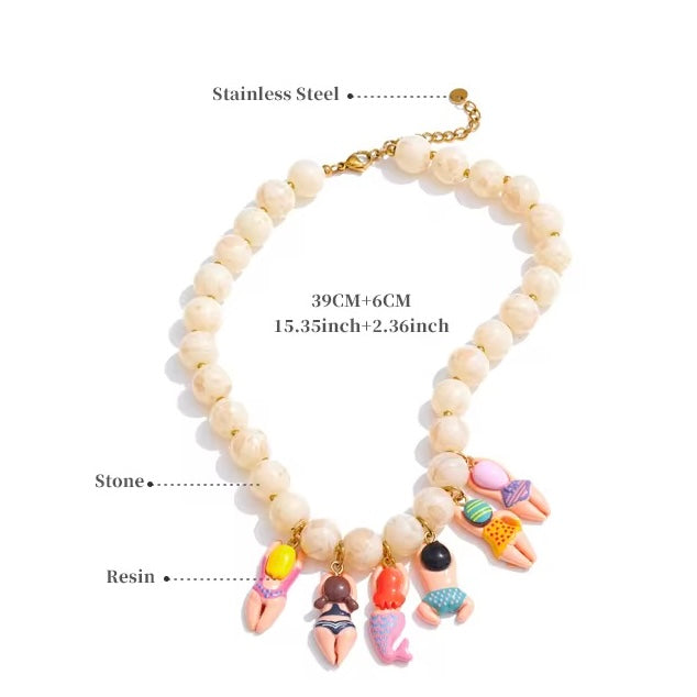 Beach Babe Charm Necklace – Playful Summer Jewelry
