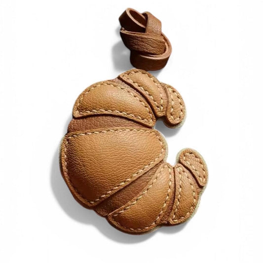 Leather Croissant Bag Charm