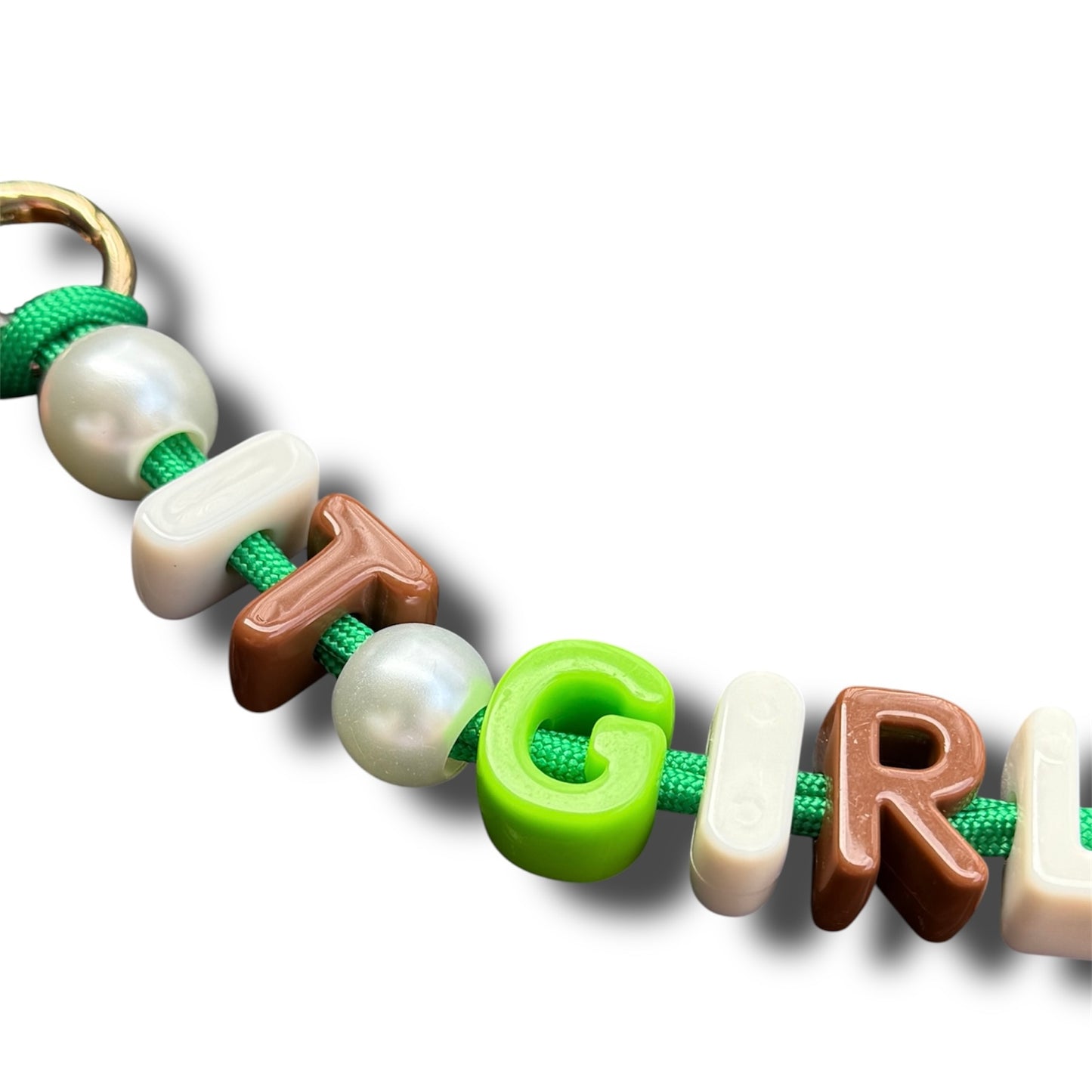 IT GIRL - BAG CHARM Green/Brown/White