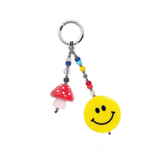 Happy Face Key Bag Phone Charm