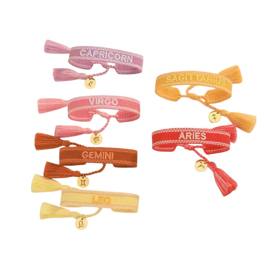 Zodiac Sign Embroidered Bracelet