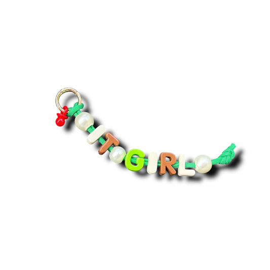 IT GIRL - BAG CHARM Green/Brown/White