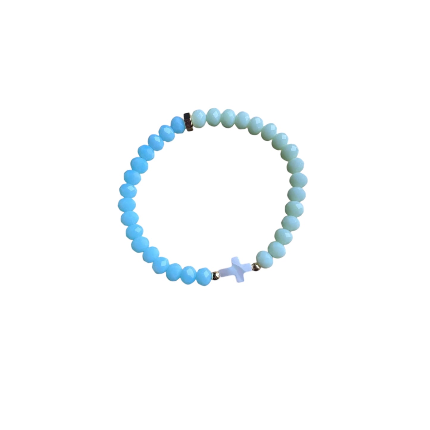 Grace Mint-Baby Blue Cross Bracelet