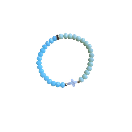 Grace Mint-Baby Blue Cross Bracelet