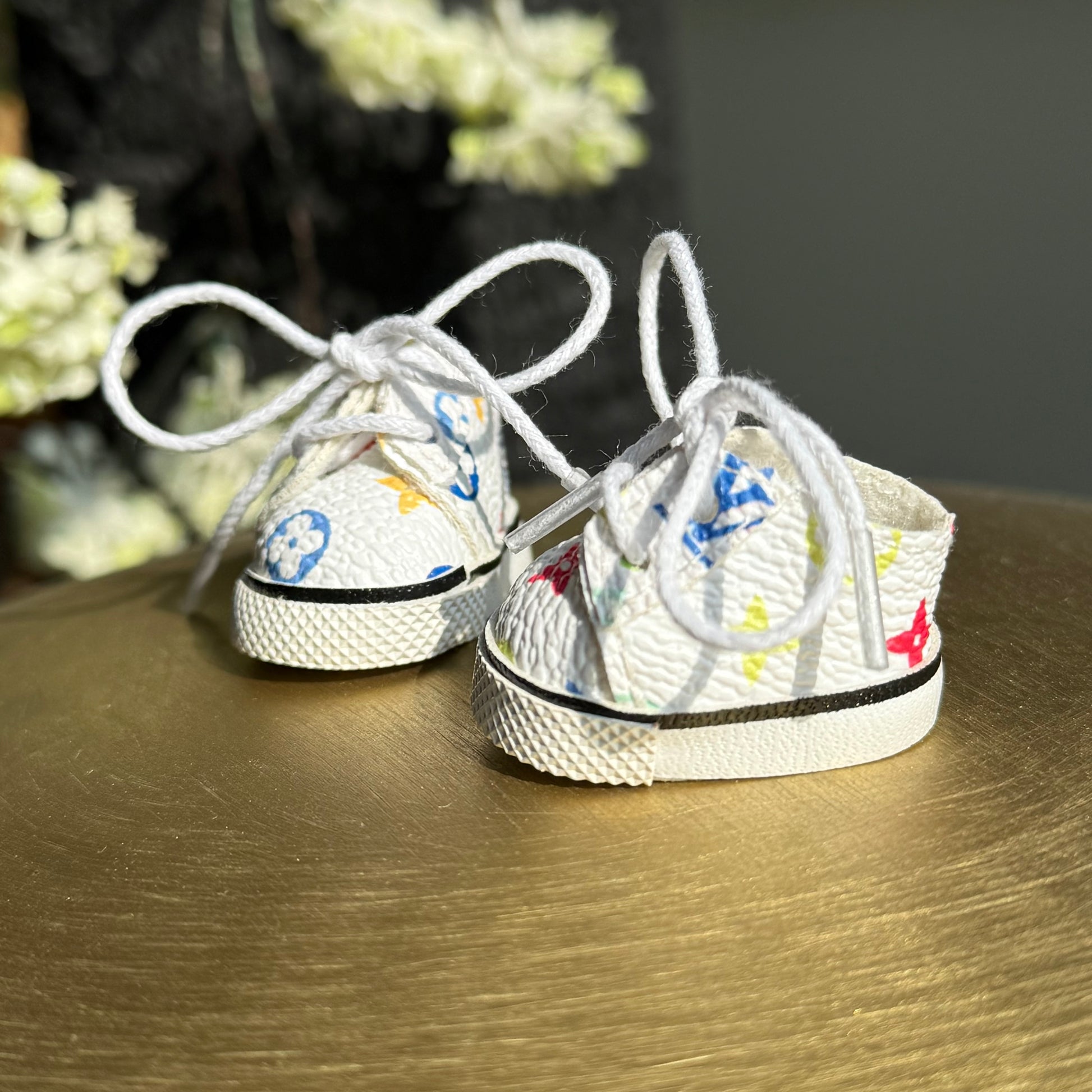 Designer mini sneakers for Labubu doll side angle