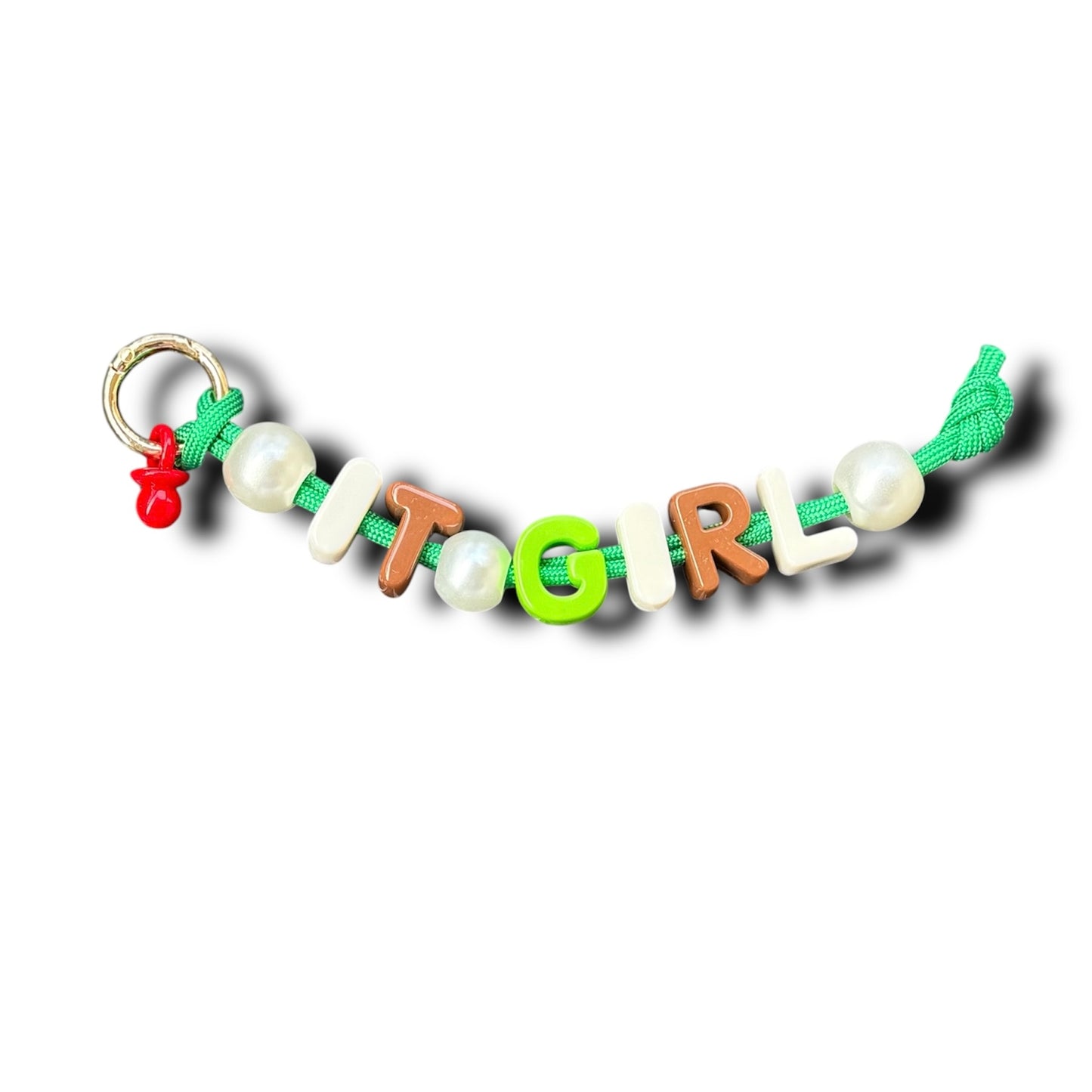IT GIRL - BAG CHARM Green/Brown/White