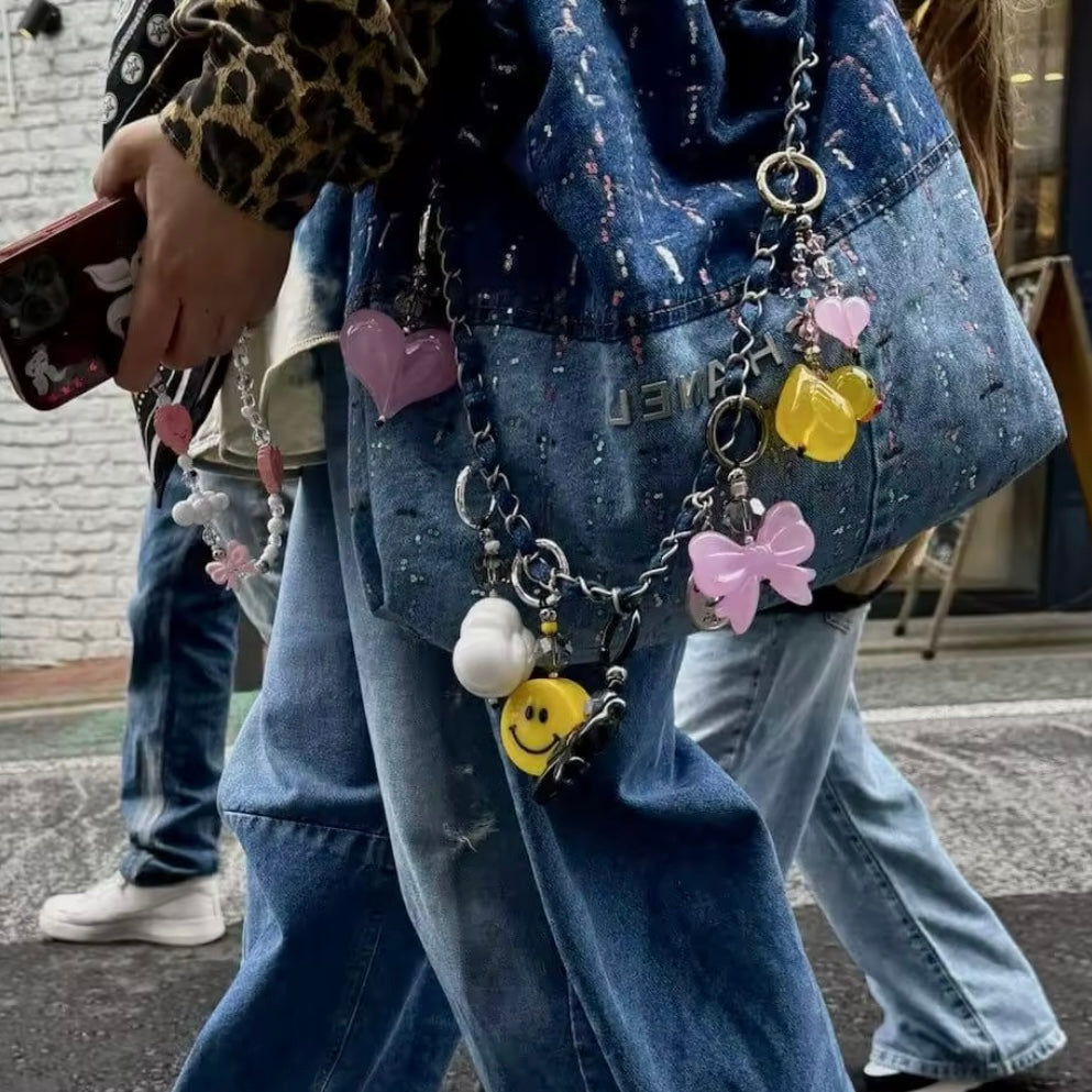 Happy Face Key Bag Phone Charm
