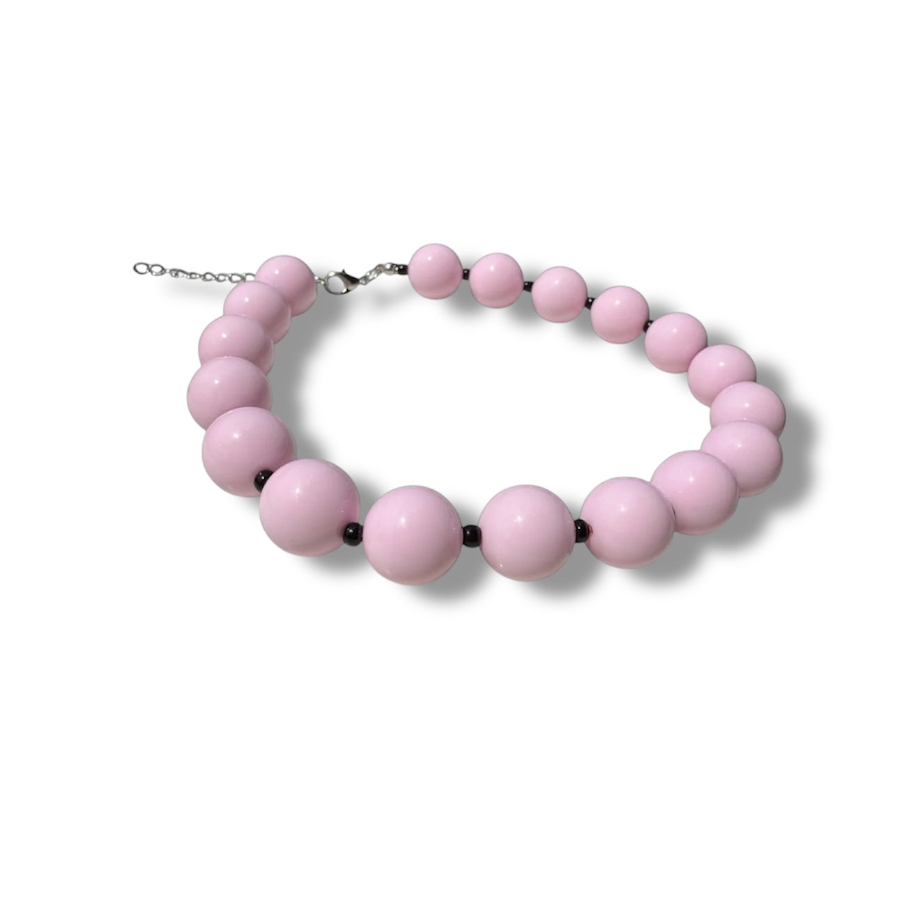 Bubblegum Beaded Necklace in Pink and Black