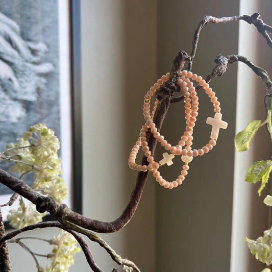 Peach Stack Of 3 Bracelets