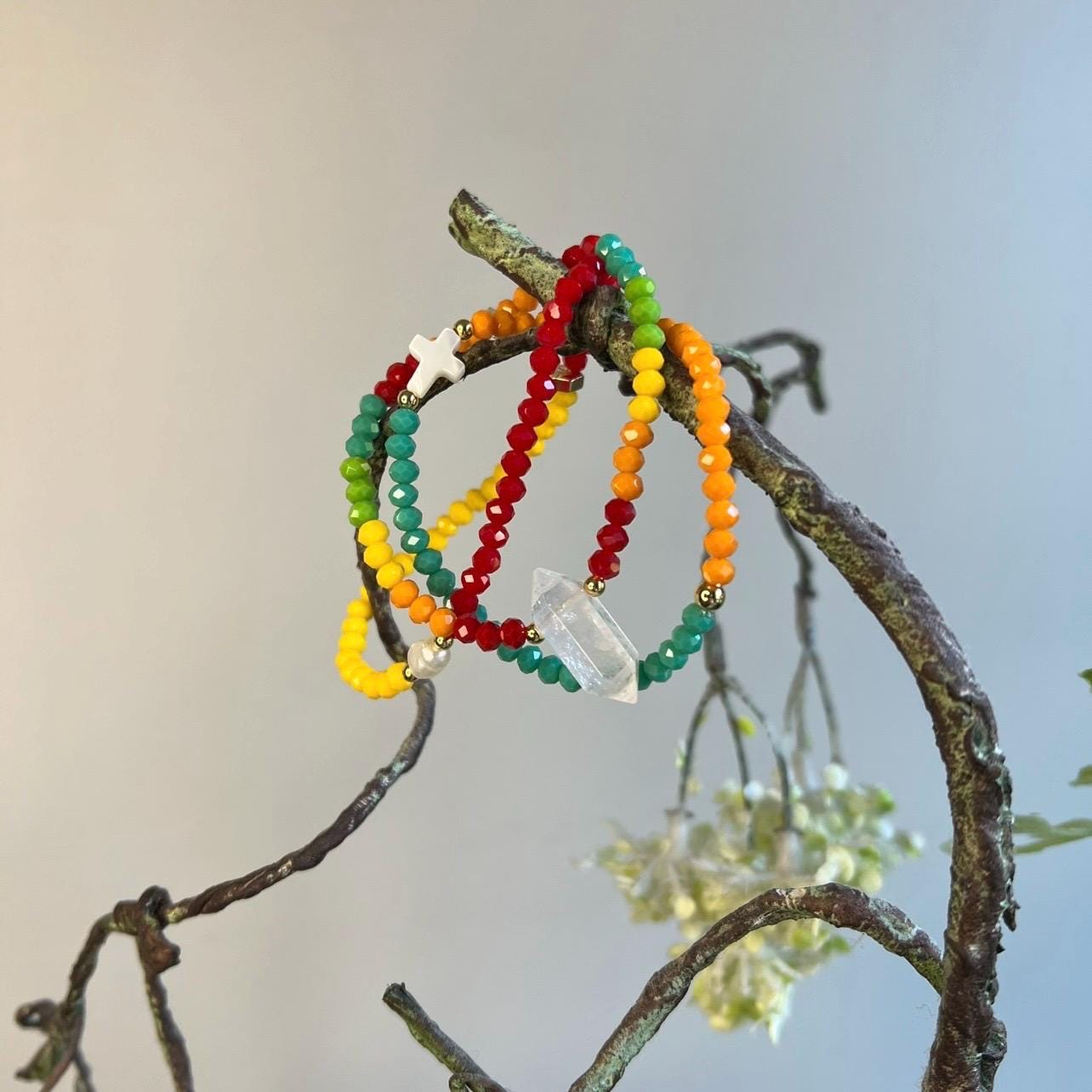 Rainbow Sunset Stack Of 3 Bracelets