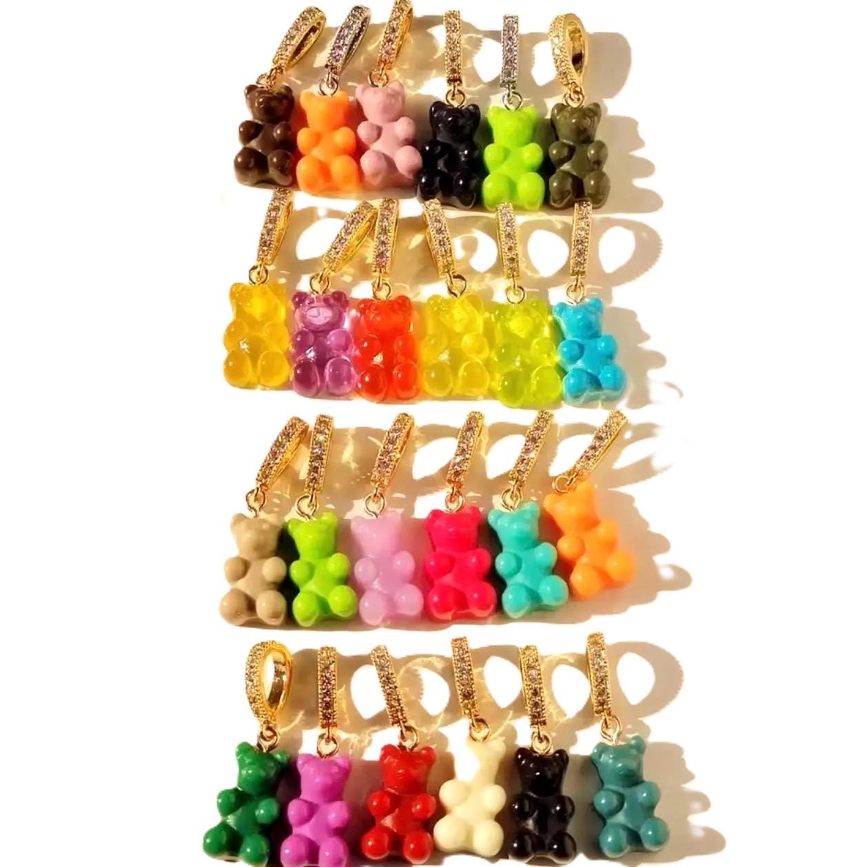 Gummy Bear Zircon Pendant Necklace Jewellery Accessories Cute Cartoon Charms Choker cute gift for girls neon necklace charms charm necklace