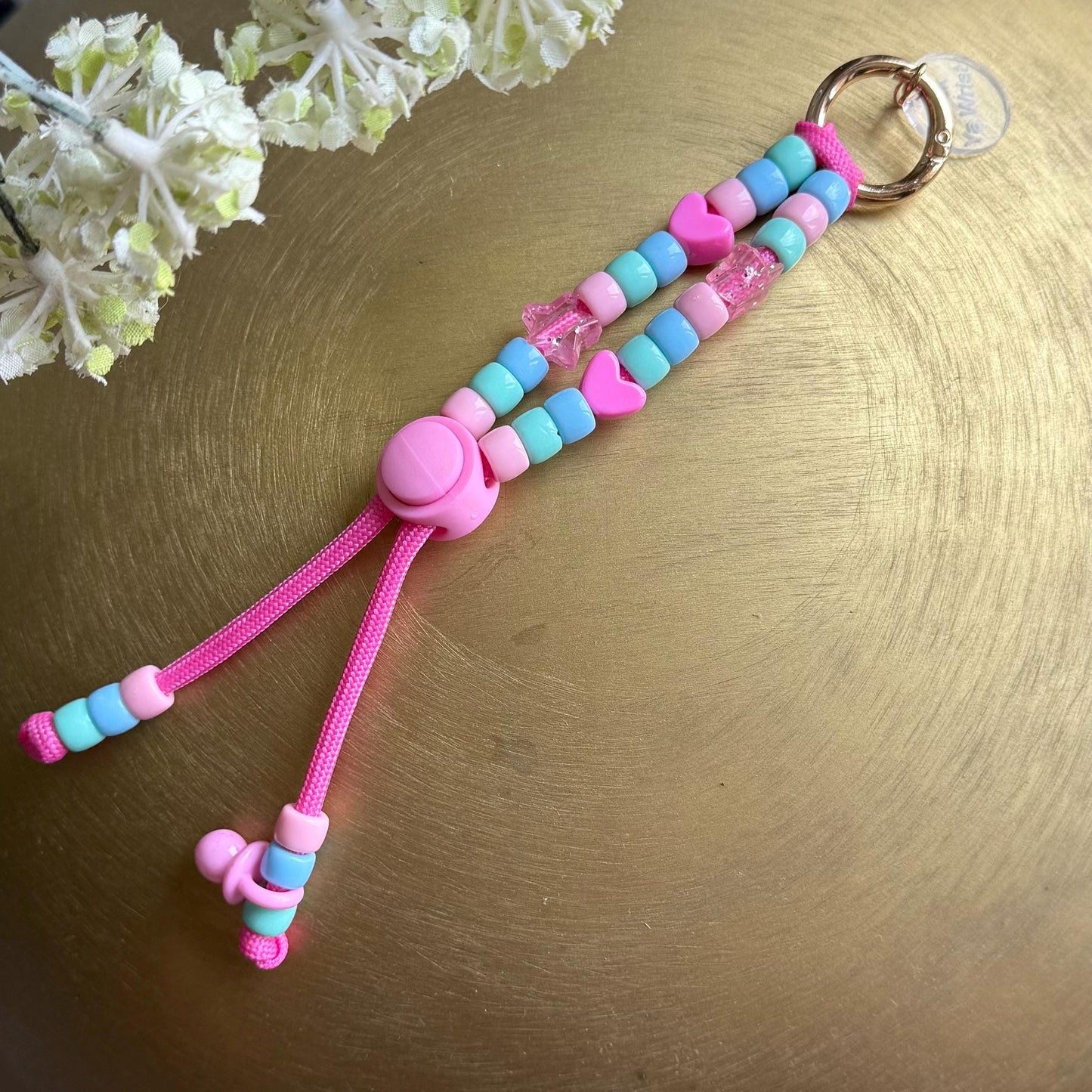 Labubu Pink Beaded Crossbody Strap