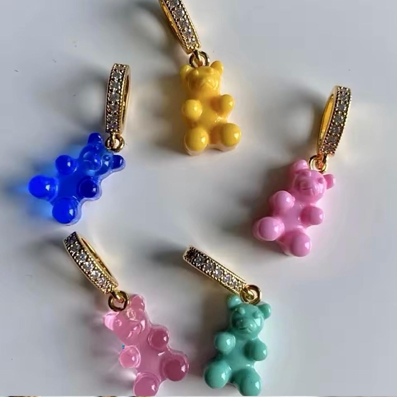 Gummy Bear Zircon Pendant Necklace Jewellery Accessories Cute Cartoon Charms Choker cute gift for girls neon necklace charms charm necklace